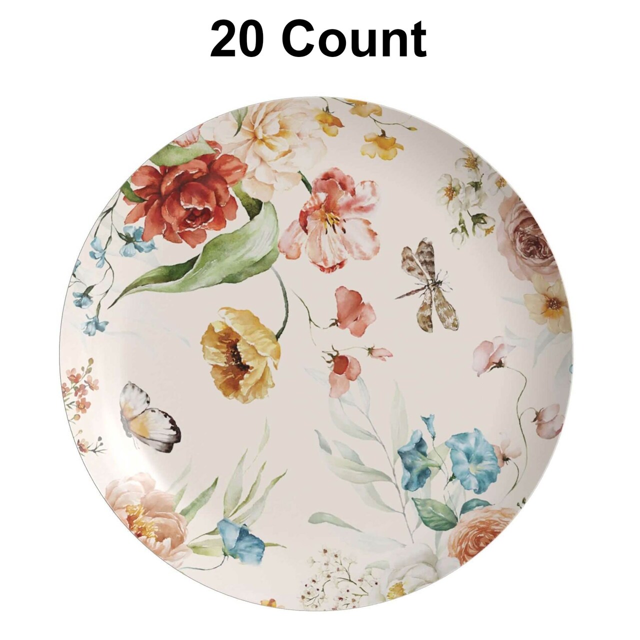 20 Count Elegant 8 Inch Earthtrends Aviv Design Disposable Paper Plates